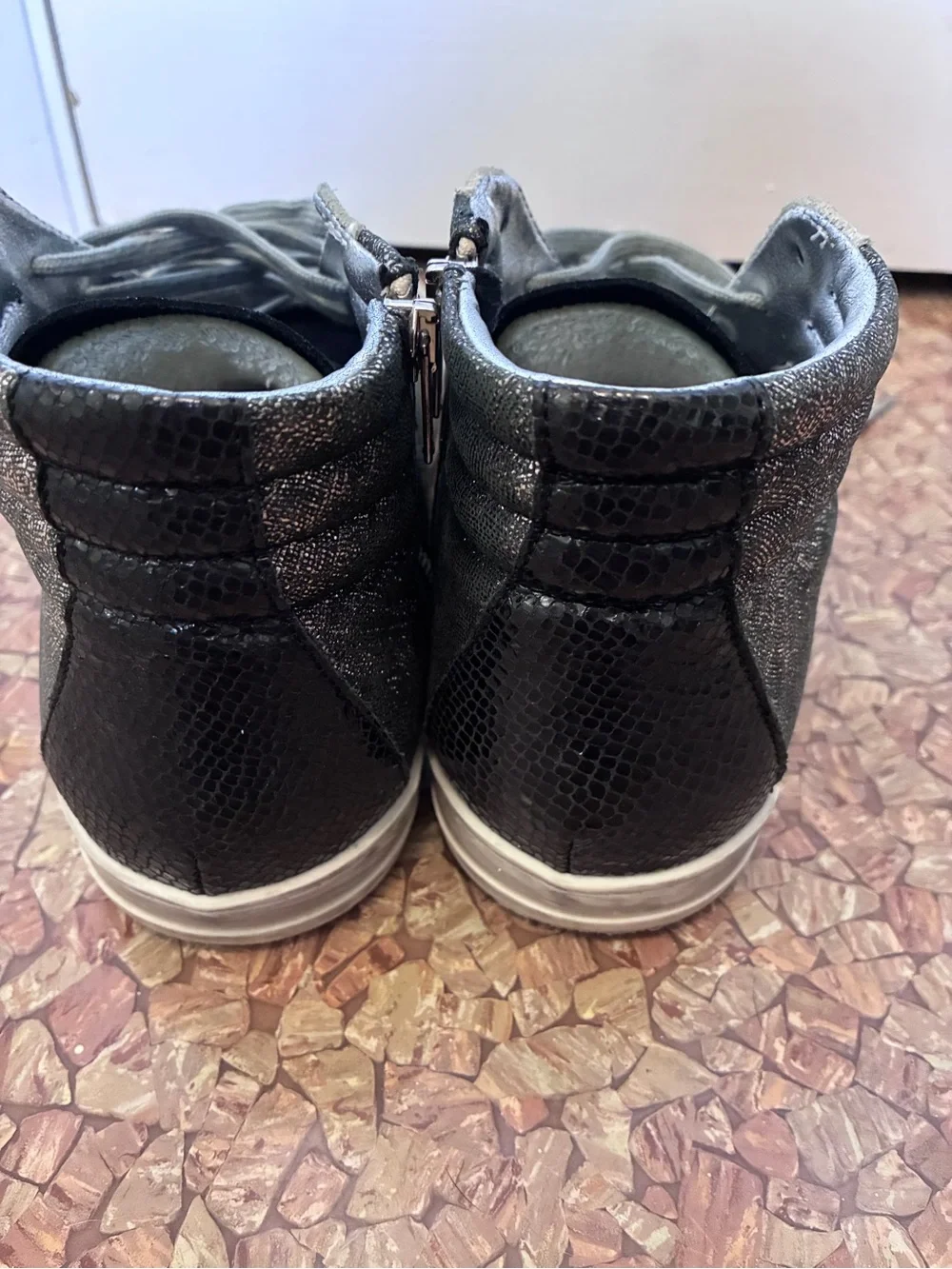 P448 Luxury Italian Skater Sneakers with shimmer and suede
